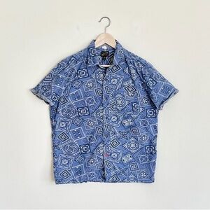 CPO Provisions UO Blue Bandana Paisley Print Button Down Shirt Men’s Medium